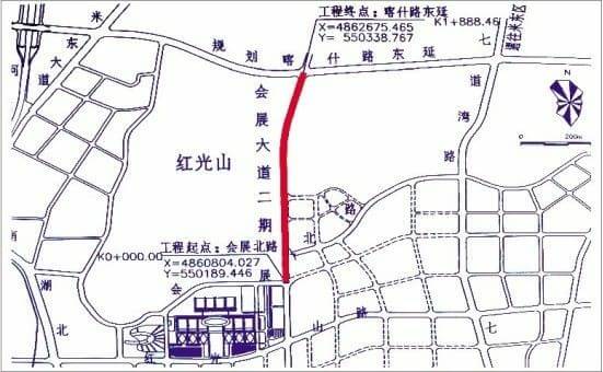 南起会展北路和现状会展大道交会处,北至喀什东路东延,道路建设投资2